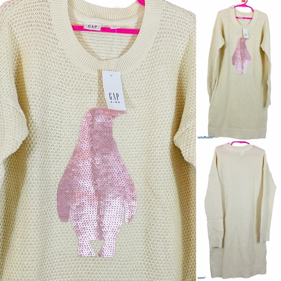NWT Girl’s Gap Sequin Sweater Dress - Picture 3 of 4